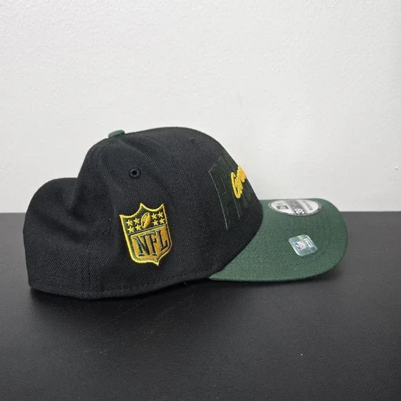 Green Bay Packers Hat Cap Fitted Mens L Black 2022 Draft NFL Football New Era - Picture 4 of 8